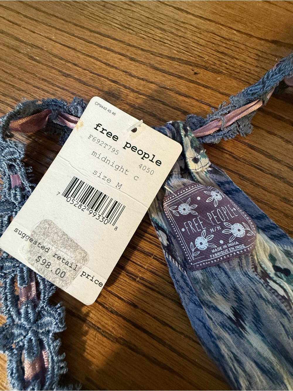 Free People Blue Patterned Halter Tank - Picture 3 of 5